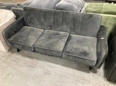 JENNIFER 3 SEATER VELVET SOFA BLACK VMD47 - RRP £349