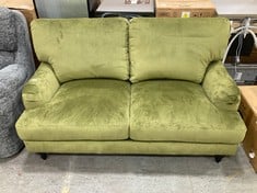 GREEN VELVET 2 SEATER SOFA