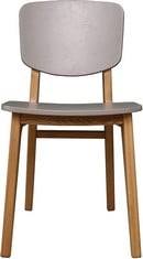 2 X MOVIAN DINING CHAIRS SET OF 2 IN NATURAL OAK/GREY - RRP £169