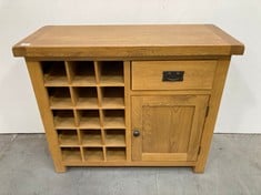 KETTLE HOME OAK SMALL SIDEBOARD WITH WINE RACK - RRP £360