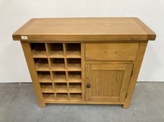 KETTLE HOME OAK SMALL SIDEBOARD WITH WINE RACK - RRP £360