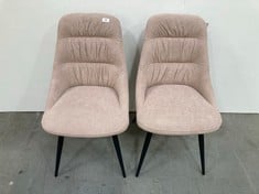 2 X GRANDE DESIGNS BEIGE FABRIC DINING CHAIRS