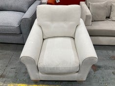 WHITE FABRIC ARMCHAIR