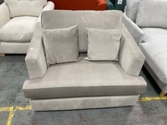 LARGE GREY VELVET ARMCHAIR