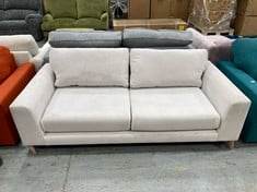 WHITE 2 SEATER FABRIC SOFA