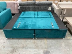 TURQUOISE VELVET DOUBLE BED FRAME