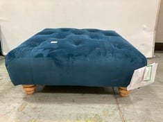 BLUE VELVET FOOTSTOOL