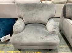 GREY VELVET ARMCHAIR