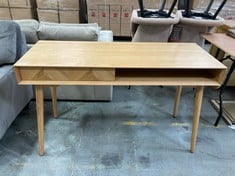 OAK DESK WITH LONG WOODEN LEGS