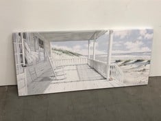 135CM X 60CM WHITE SEASIDE PRINT