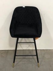 ESPRESSO LIVING BLACK VELVET TALL DINING CHAIR WITH BLACK METAL LEGS