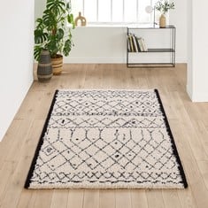 2X LAREDOUTE RUGS TO INCLUDE BLACK AND WHITE WOVEN RUG