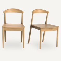 AMPM SET OF 2 GALB WOODEN CHAIRS- RRP £575