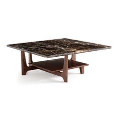 LAREDOUTE TANCANI AMBER MARBLE AND WALNUT COFFEE TABLE- RRP £1099