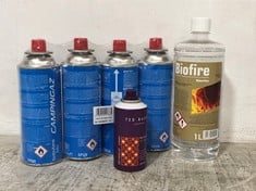 CAGE OF ASSORTED ITEMS TO INCLUDE PACK OF 4 X CAMPINGAZ ISOBUTANE MIX 220G (18+ ID REQUIRED) (CAGE NOT INCLUDED) (COLLECTION ONLY)