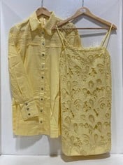 PAOLO CO-ORD CAMI DRESS AND LONG SLEEVE SHIRT MELLOW YELLOW SIZE XS RRP- £229