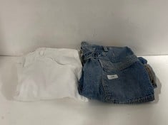 MAJOR LEAGUES MID RISE CUFFED CROP BLUE JEANS- SIZE 29 TO INCLUDE COME AS YOU ARE DENIM MAXI WHITESTRAIGHT LEG JEANS- UK SIZE 10- TOTAL RRP £226