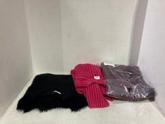 3 X ASSORTED ADULT CLOTHING ITEMS TO INCLUDE LINKS PULLOVER JUMMPER IN WINE / BORD - SIZE XS - TOTAL RRP £438