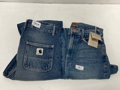 CARHARTT LOOSE FIT BLUE DENIM JEANS- SIZE 25W TO INCLUDE THE HUSTLER ANKLE DENIM JEANS IN SCENIC OUTE WASH- SIZE 26- TOTAL RRP £265