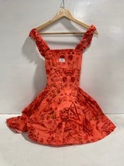 WOMEN'S CORAL COMBO FLORAL MINI DRESS- SIZE XS-RRP £192