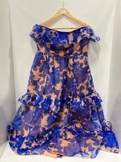 WOMEN'S BLUE FLORAL MOTIF DRESS- SIZE L- RRP £220