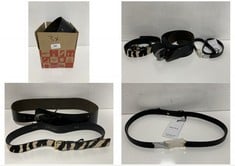 3 X ASSORTED BELT ITEMS TO INCLUDE HAILEY-METAL HARDWARE PIECE BELT IN BLACK / GOLD - SIZE S - TOTAL RRP £128