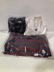 3 X ASSORTED ADULT CLOTHING ITEMS TO INCLUDE LINKS PULLOVER JUMPER MULBERRY / NAVY - SIZE S - TOTAL RRP £400