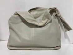 REAL LEATHER OVERSIZE KNOT BAG IN COLOUR BEIGE- RRP £128