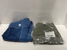 2 X ASSORTED ADULT CLOTHING ITEMS TO INCLUDE BILLIE CHINO SHORTS ARMY GREEN - SIZE 14 - TOTAL RRP £226