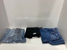 3 X ASSORTED ADULT CLOTHING ITEMS TO INCLUDE JETSET CROP HIGH RISE MINI BOOT JEANS IN BLACK - SIZE 4 - TOTAL RRP £415