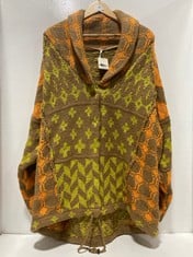 BRIGHT OPTIMISTIC CARDI IN CITRUS TAN COMBO- SIZE L- RRP £188