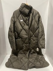 MAXI PUFFER JACKET IN COLOUR BURED MUSHROOM- SIZE M- RRP £188