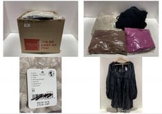 15 X ASSORTED ADULT CLOTHING ITEMS TO INCLUDE SO FRESH TROUSERS AND BUTTO UP VEST TOP SET NEUTRAL - SIZE M