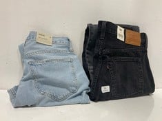 LOW SLUNG BAGGY DENIM JEANS-SIZE 26 TO INCLUDE LEVI'S 501 ORIGINAL BLACK DENIM JEANS-SIZE 31 (RRP-£83)