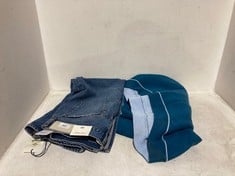 2 X ASSORTED ADULT CLOTHING ITEMS TO INCLUDE PERI PENCIL MAXI ANKLE SKIRT DENIM BLUE - SIZE 28 - TOTAL RRP £378