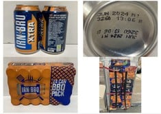 CAGE OF IRON BRU FIZZY DRINK 24 X 330ML TO INCLUDE IRON BRU XTRA FIZZY DRINK 24 X 330ML - BBE: 09/2024 (ZONE 2) (COLLECTION ONLY)