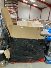 PALLET OF ASSORTED ITEMS TO INCLUDE DEVOLA ECO 2.4KW HEATED PANEL IN PLATINUM TO INCLUDE SMALL CARDBOARD PACKING BOXES (ZONE 2) (KERBSIDE PALLET DELIVERY)