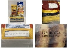 CAGE OF ASSORTED LIQUIDS / FOOD TO INCLUDE QTY OF HOVIS BEST OF BOTH BREAD AND ROLL MIX - JUST ADD WATER 3.5KG - BBE: 08/2024 (ZONE 3) (COLLECTION ONLY)