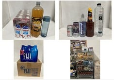 CAGE OF ASSORTED LIQUIDS TO INCLUDE 8 X TANGO MANGO FLAVOURED FIZZY DRINK 2L - BBE: 08/2024 (ZONE 3) (COLLECTION ONLY)