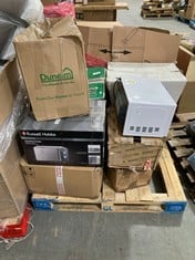 PALLET OF ASSORTED MICROWAVES TO INCLUDE RUSSELL HOBBS HONEYCOMB COMPACT MANUAL MICROWAVE OVEN (ZONE 3) (KERBSIDE PALLET DELIVERY)