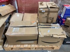 PALLET OF ASSORTED MICROWAVES TO INCLUDE SHARP MANUAL MICROWAVE OVEN IN BLACK (BROKEN) (ZONE 3) (KERBSIDE PALLET DELIVERY)