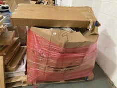 PALLET OF ASSORTED ITEMS TO INCLUDE STAINLESS STEEL HOUSEHOLD BIN TO INCLUDE STAINLESS STEEL WALL SHELF (ZONE 3) (KERBSIDE PALLET DELIVERY)