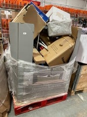 PALLET OF ASSORTED ITEMS TO INCLUDE DRIVE DEVILBISS BATH STOOL WITH ROTATING SEAT TO INCLUDE FELLOWES PAPER SHREDDER IN WHITE (ZONE 3) (KERBSIDE PALLET DELIVERY)