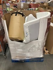 PALLET OF ASSORTED ITEMS TO INCLUDE MEMORY FOAM MATTRESS TOPPER (UNKNOWN SIZE) (ZONE 3) (KERBSIDE PALLET DELIVERY)