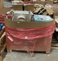 PALLET OF ASSORTED ITEMS TO INCLUDE TOILET FRAME IN WHITE TO INCLUDE PHILLIPS LED BATHROOM CEILING LIGHT (ZONE 4) (KERBSIDE PALLET DELIVERY)