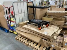 PALLET OF ASSORTED ITEMS TO INCLUDE SMALL FOLDABLE TROLLEY IN BLACK (ZONE 4) (KERBSIDE PALLET DELIVERY)