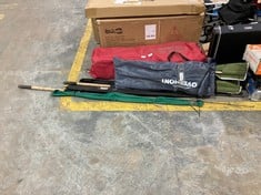 APPROX 6 X ASSORTED FISHING ITEMS TO INCLUDE OVERMONT OVERSIZED FOLDING CAMPING IN GREEN (ZONE 4)