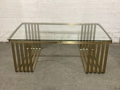 AXTON COFFEE TABLE IN BRASS / GLASS TOP - ITEM NO. VPPWZ - RRP £349 (ZONE 1)