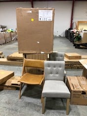 JOHN LEWIS PAIR OF MARGO CHAIR IN GREY - ITEM NO. 83640802 TO INCLUDE JOHN LEWIS X-RAY DINING CHAIR IN OAK CAMEL - ITEM NO. 83613202 - TOTAL LOT RRP £558 (ZONE 1)