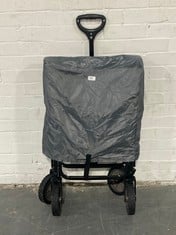 FOLDABLE WAGON / CART ON WHEELS IN GREY WITH COVER (ZONE 1)